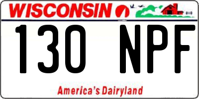 WI license plate 130NPF
