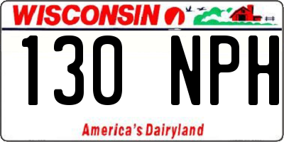 WI license plate 130NPH