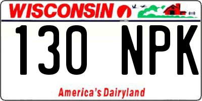 WI license plate 130NPK