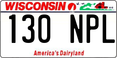WI license plate 130NPL