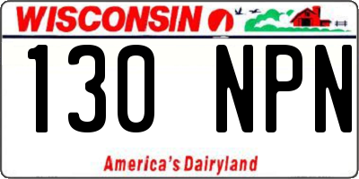 WI license plate 130NPN