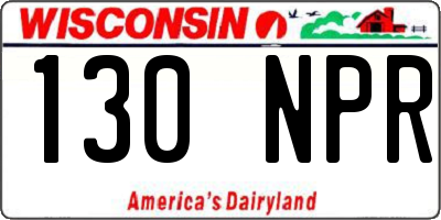 WI license plate 130NPR