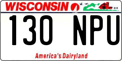 WI license plate 130NPU