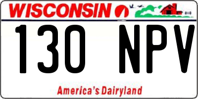 WI license plate 130NPV
