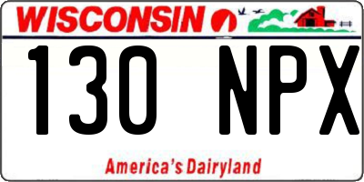 WI license plate 130NPX