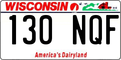 WI license plate 130NQF