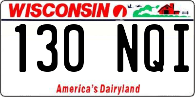 WI license plate 130NQI