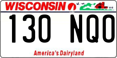 WI license plate 130NQO