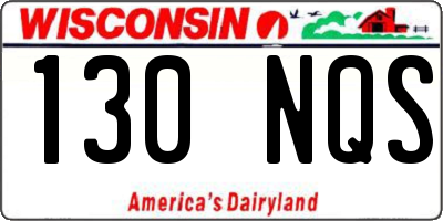 WI license plate 130NQS