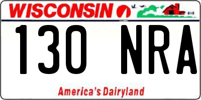 WI license plate 130NRA