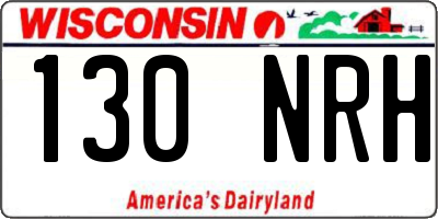 WI license plate 130NRH