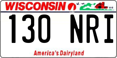WI license plate 130NRI