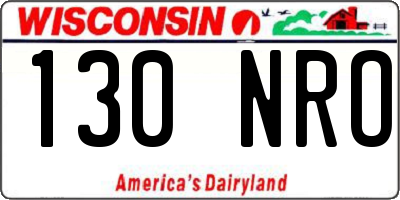 WI license plate 130NRO
