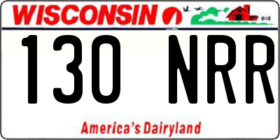 WI license plate 130NRR