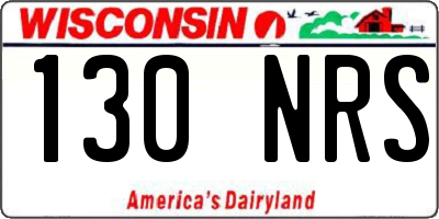 WI license plate 130NRS