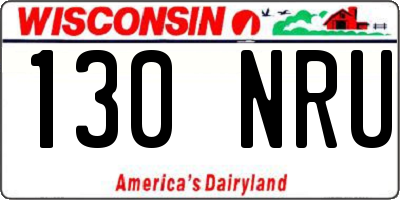 WI license plate 130NRU