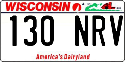 WI license plate 130NRV