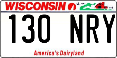 WI license plate 130NRY