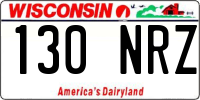 WI license plate 130NRZ