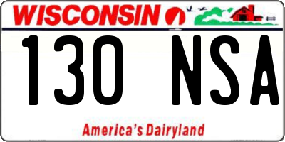 WI license plate 130NSA