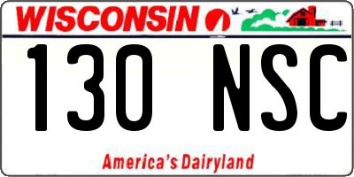WI license plate 130NSC
