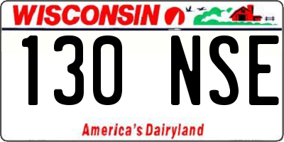 WI license plate 130NSE
