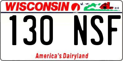 WI license plate 130NSF