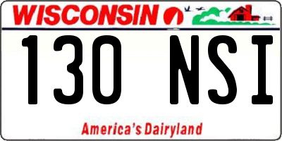 WI license plate 130NSI
