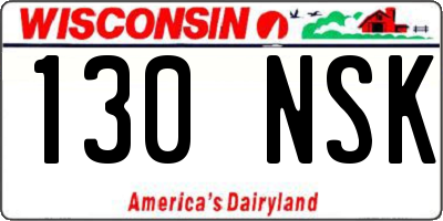 WI license plate 130NSK