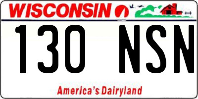 WI license plate 130NSN
