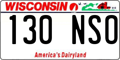 WI license plate 130NSO