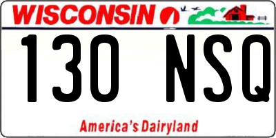 WI license plate 130NSQ