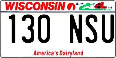 WI license plate 130NSU