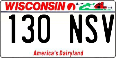 WI license plate 130NSV