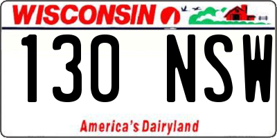 WI license plate 130NSW