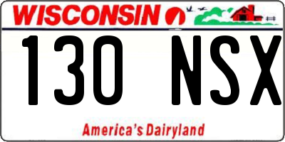 WI license plate 130NSX