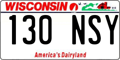 WI license plate 130NSY