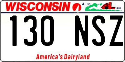 WI license plate 130NSZ