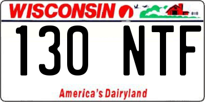WI license plate 130NTF
