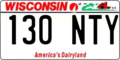 WI license plate 130NTY