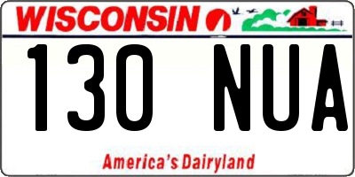 WI license plate 130NUA