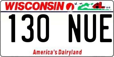 WI license plate 130NUE