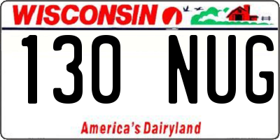 WI license plate 130NUG