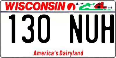 WI license plate 130NUH
