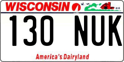 WI license plate 130NUK