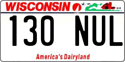 WI license plate 130NUL