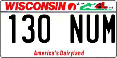 WI license plate 130NUM