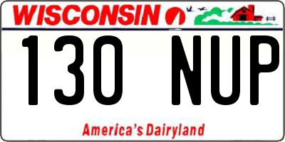 WI license plate 130NUP