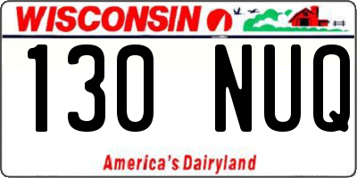 WI license plate 130NUQ