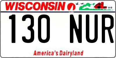 WI license plate 130NUR